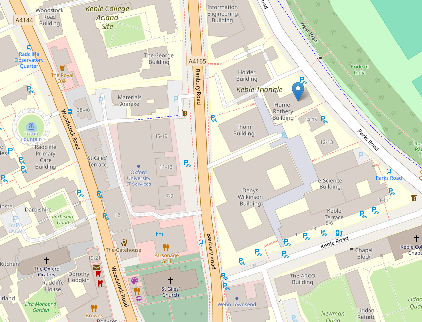 Map showing the Oxford Materials building